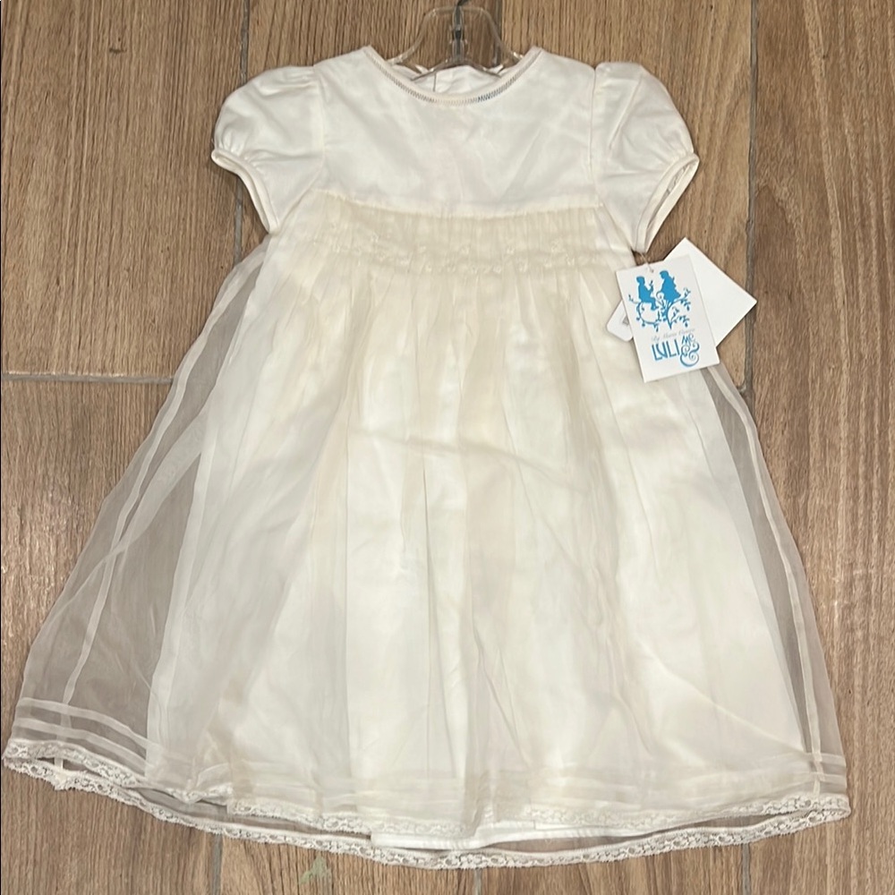 Luli & Me Cream Formal Kids Dress